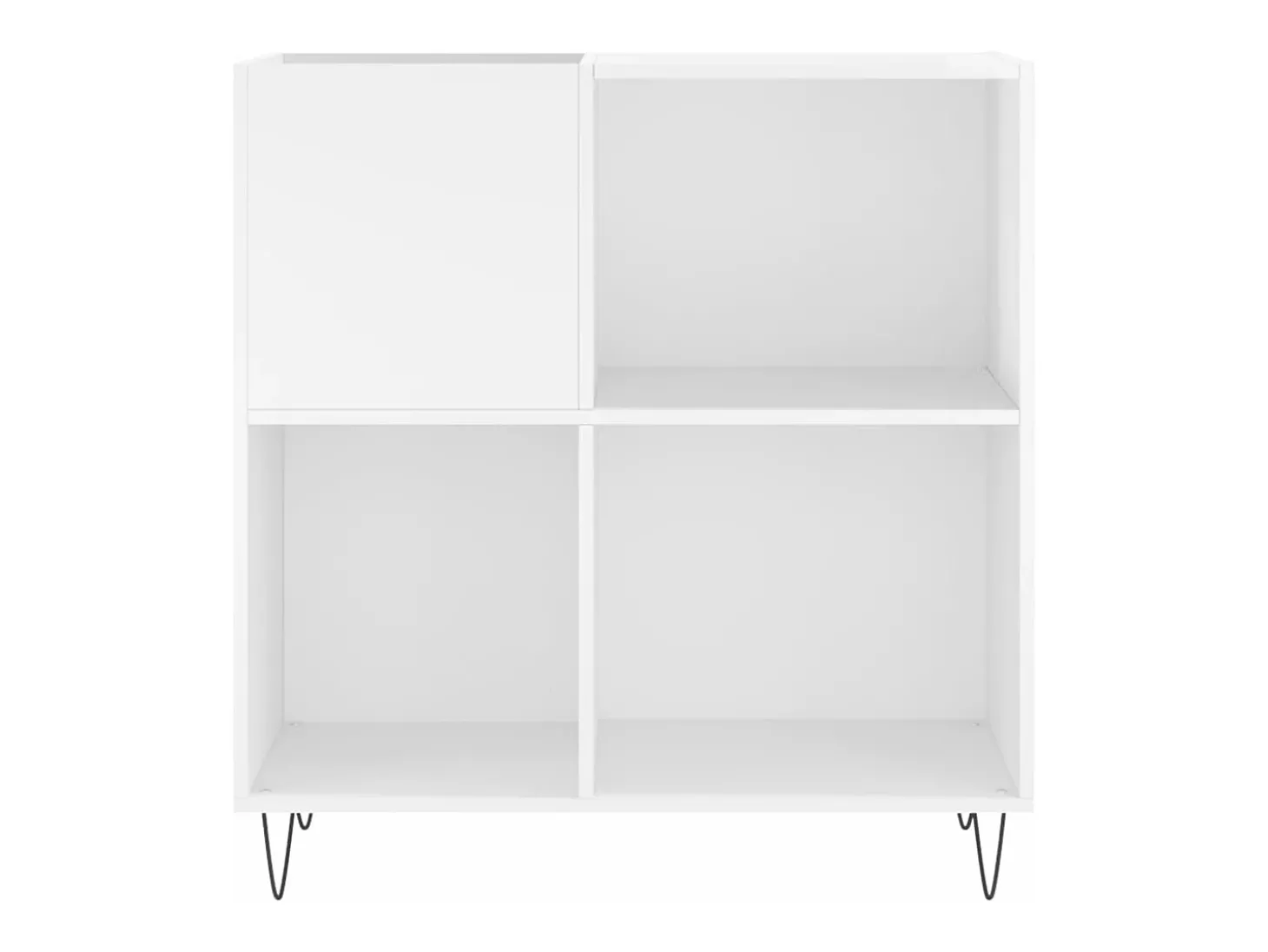 Armário p/ discos 84,5x38x89 cm deriv. madeira branco brilhante