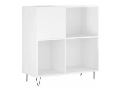 Armário p/ discos 84,5x38x89 cm deriv. madeira branco brilhante