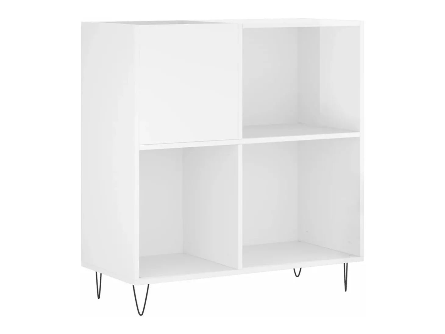 Armário p/ discos 84,5x38x89 cm deriv. madeira branco brilhante