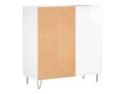 Armário p/ discos 84,5x38x89 cm deriv. madeira branco brilhante