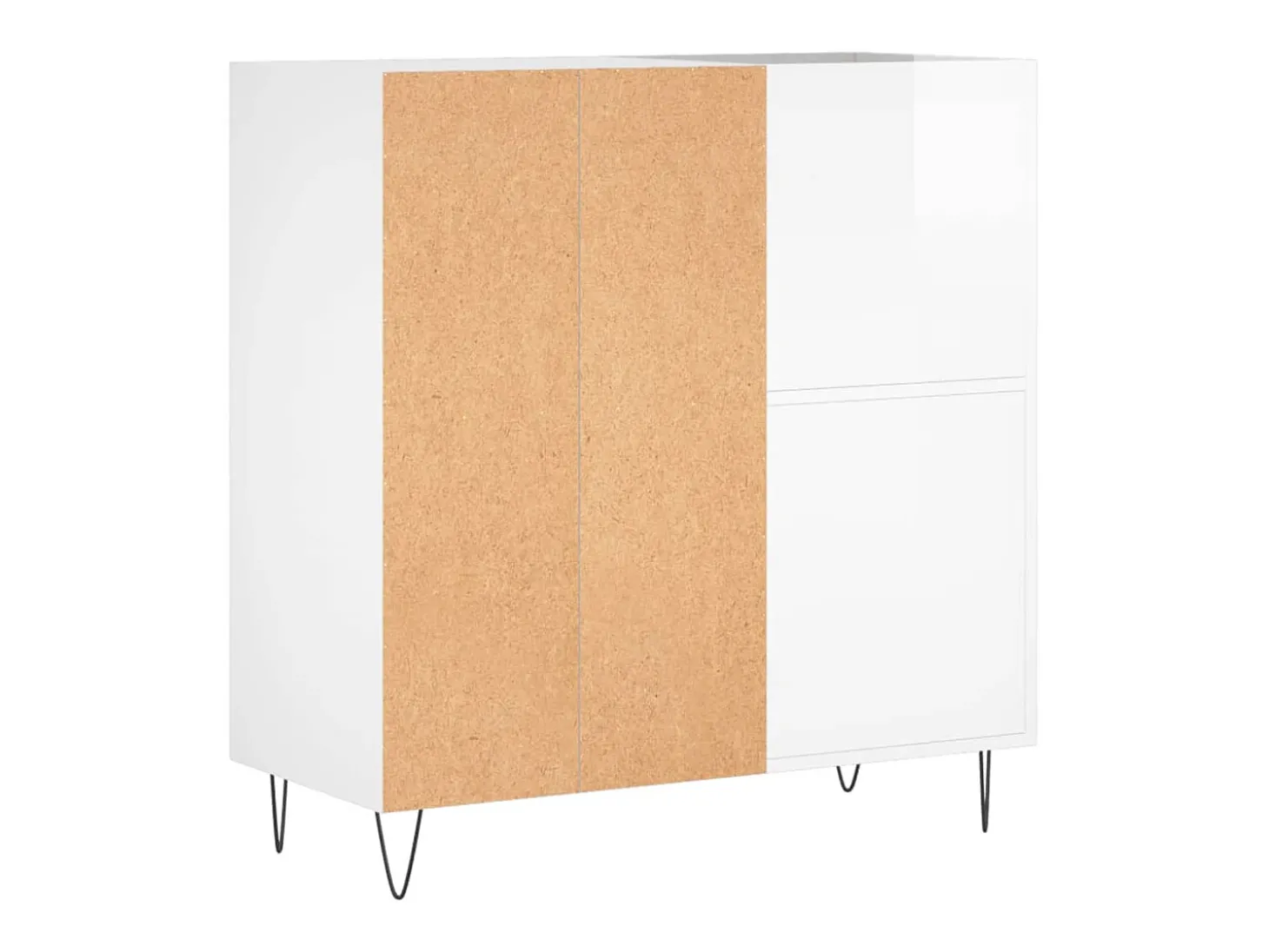 Armário p/ discos 84,5x38x89 cm deriv. madeira branco brilhante