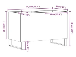 Armário p/ discos 74,5x38x48 cm deriv. madeira branco brilhante