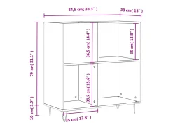 Armário p/ discos 84,5x38x89 cm derivados madeira cinza-cimento