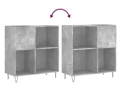 Armário p/ discos 84,5x38x89 cm derivados madeira cinza-cimento