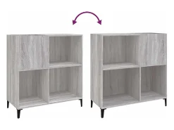 Armário p/ discos 84,5x38x89 cm derivados madeira cinza sonoma