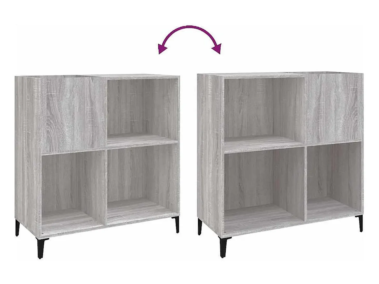 Armário p/ discos 84,5x38x89 cm derivados madeira cinza sonoma