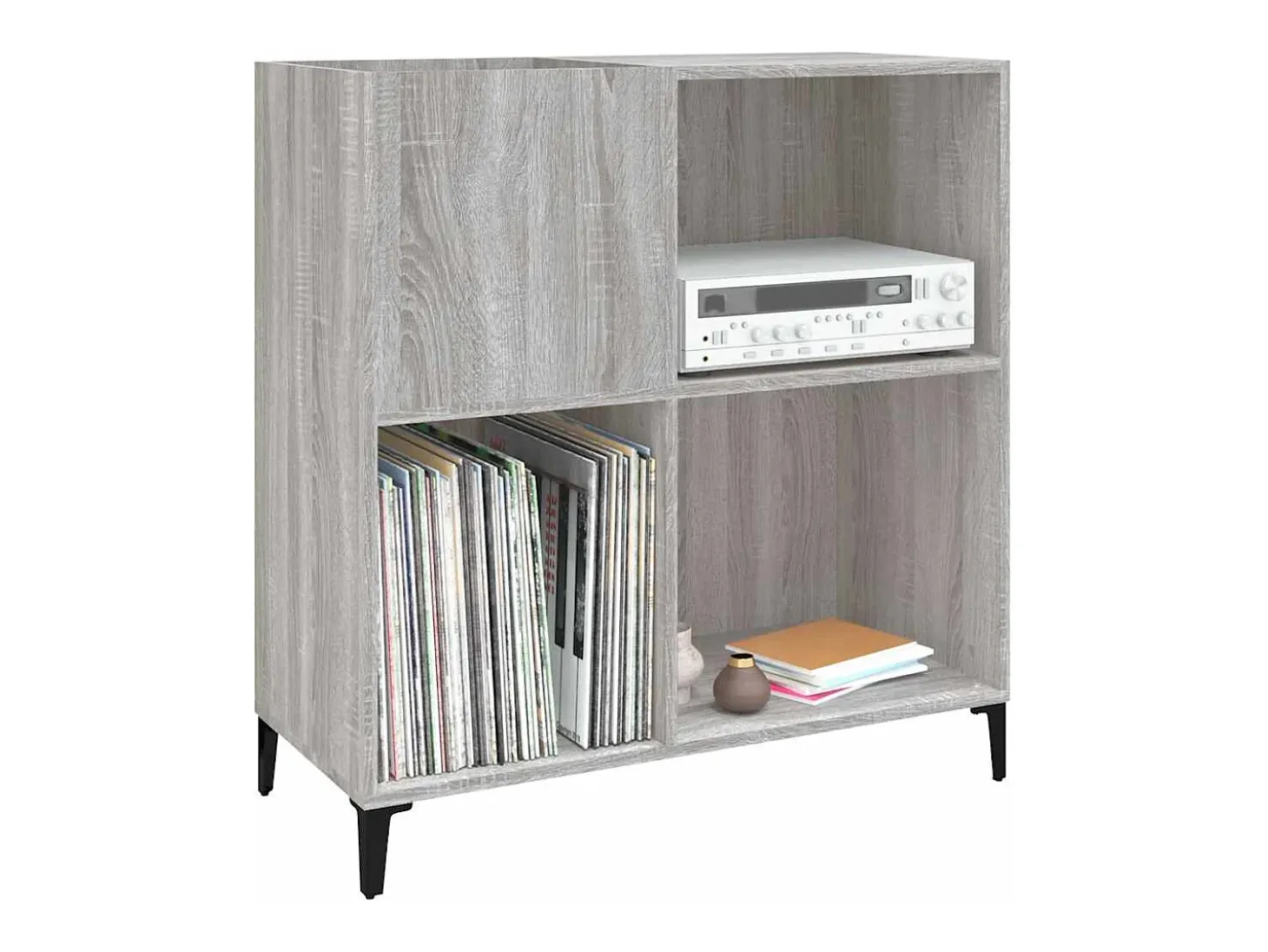 Armário p/ discos 84,5x38x89 cm derivados madeira cinza sonoma