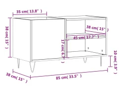 Armário p/ discos 85x38x48 cm deriv. madeira branco brilhante