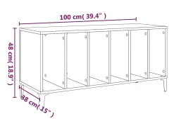 Armário p/ discos 100x38x48cm derivados madeira cinzento sonoma