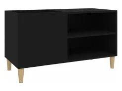 Armário para discos 84,5x38x48 cm derivados de madeira preto