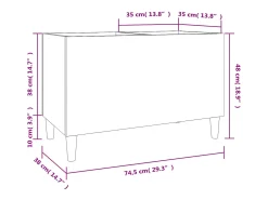 Armário para discos 74,5x38x48 cm derivados de madeira branco