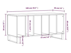 Armário para discos 100x38x48 cm derivados de madeira branco