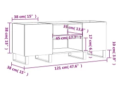 Armário para discos 121x38x48 cm derivados de madeira branco