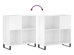 Armário para discos 84,5x38x89 cm derivados de madeira branco
