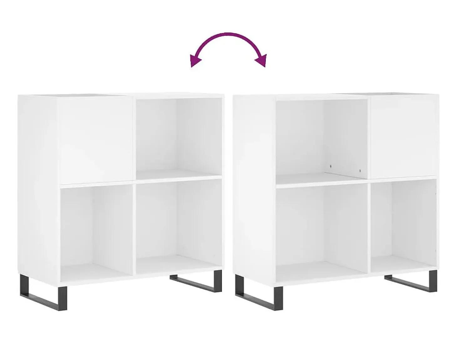 Armário para discos 84,5x38x89 cm derivados de madeira branco