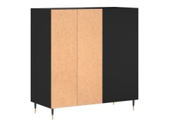 Armário para discos 84,5x38x89 cm derivados de madeira preto