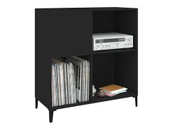 Armário para discos 84,5x38x89 cm derivados de madeira preto