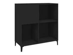 Armário para discos 84,5x38x89 cm derivados de madeira preto