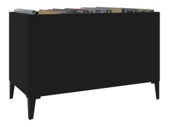 Armário para discos 74,5x38x48 cm derivados de madeira preto