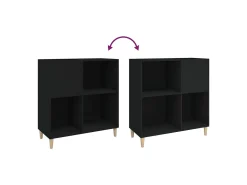Armário para discos 84,5x38x89 cm derivados de madeira preto