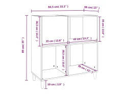 Armário para discos 84,5x38x89 cm derivados de madeira preto