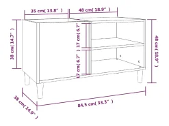 Armário para discos 84,5x38x48 cm derivados de madeira preto