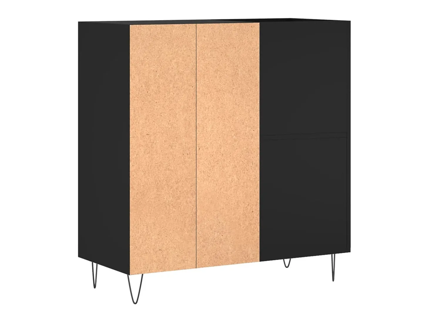 Armário para discos 84,5x38x89 cm derivados de madeira preto