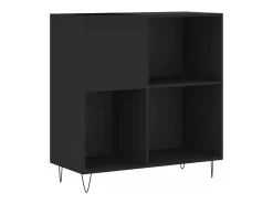 Armário para discos 84,5x38x89 cm derivados de madeira preto