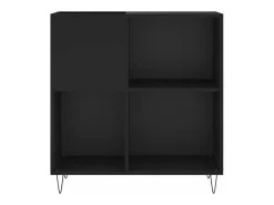 Armário para discos 84,5x38x89 cm derivados de madeira preto
