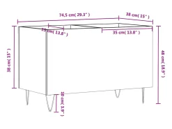 Armário para discos 74,5x38x48 cm derivados de madeira branco