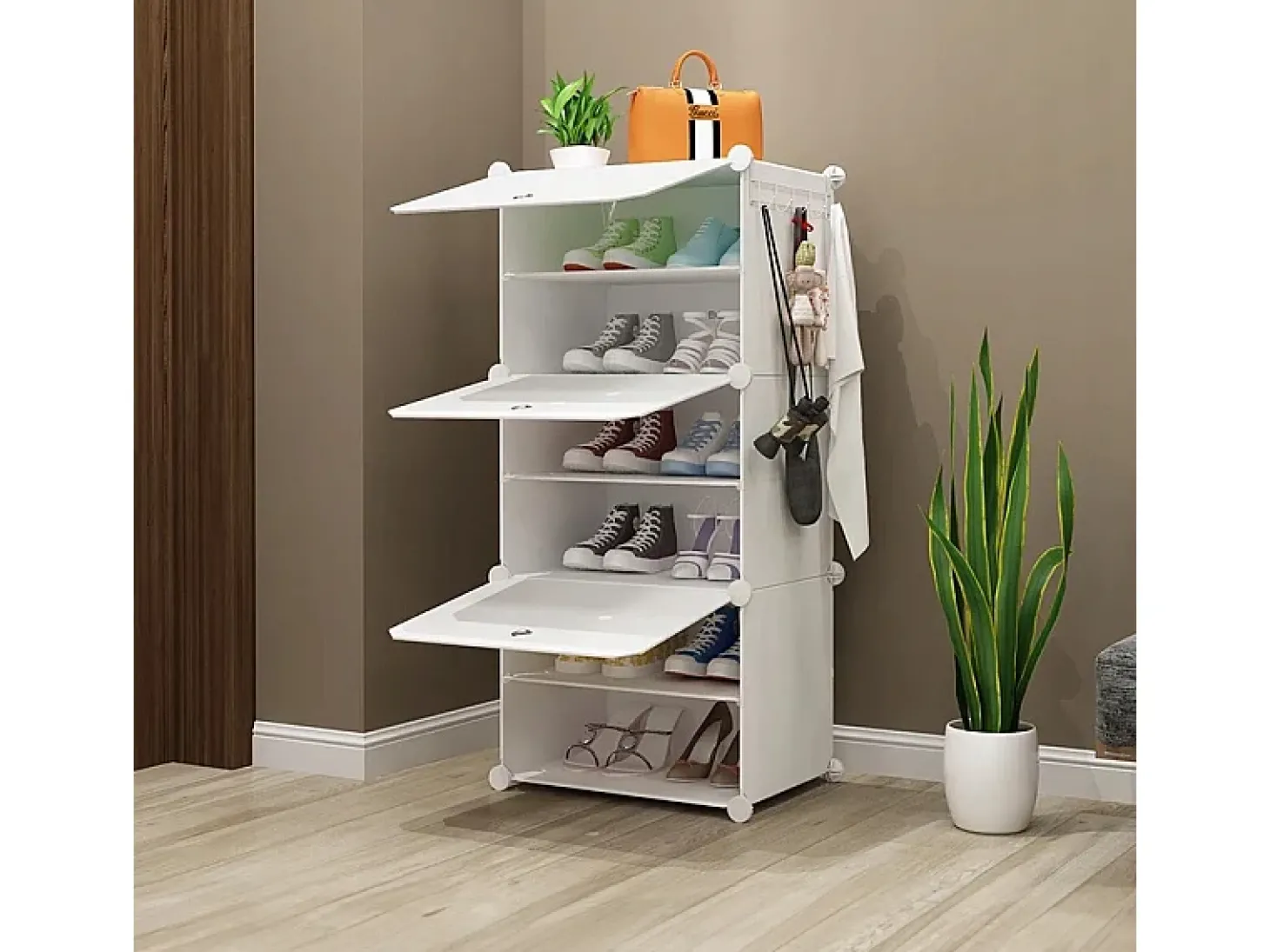 ARMÁRIO PARA SAPATOS ARMÁRIO MODULAR GUARDA-ROUPA BRANCO ESTANTE MODERNA