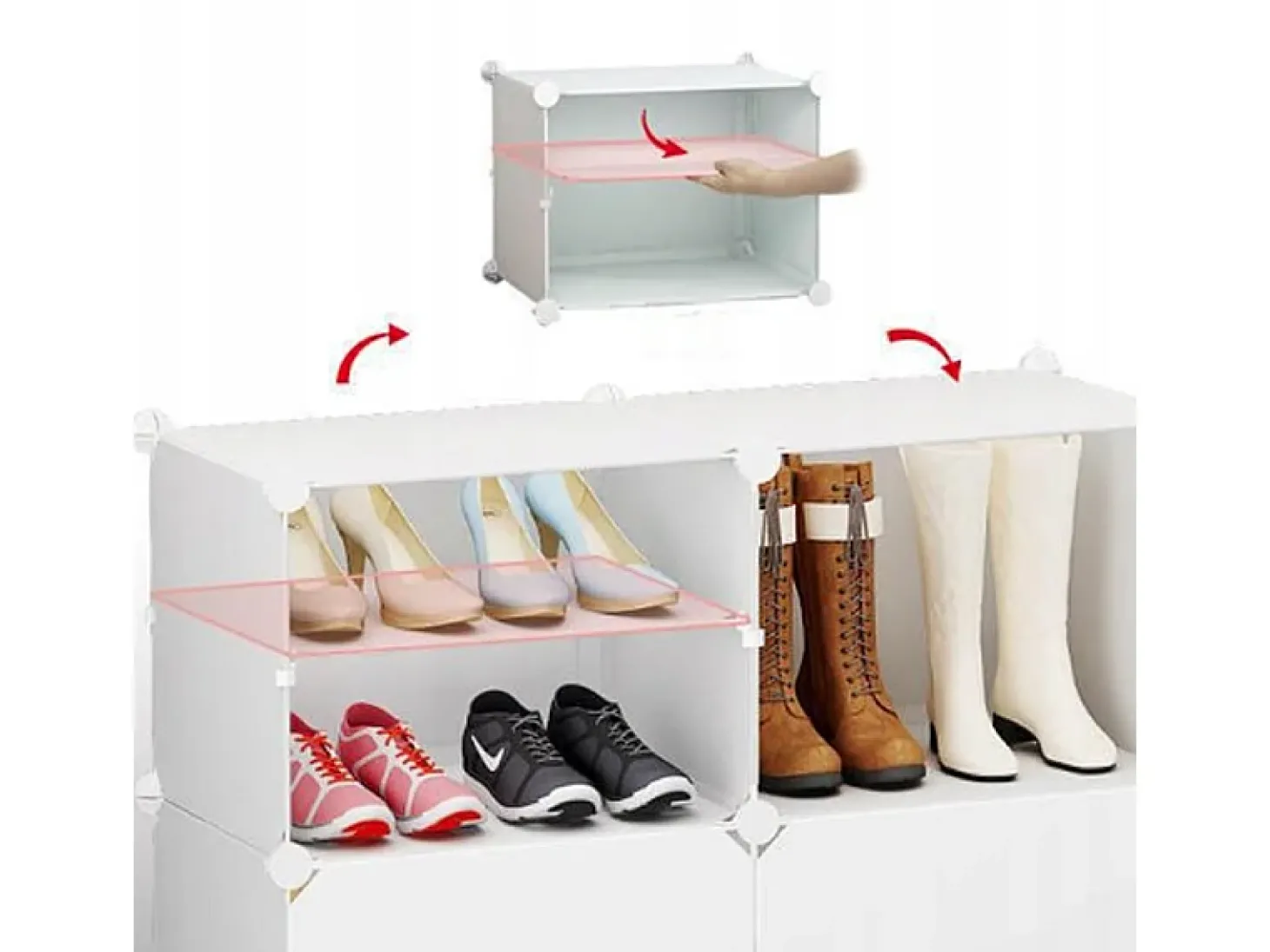 ARMÁRIO PARA SAPATOS ARMÁRIO MODULAR GUARDA-ROUPA BRANCO ESTANTE MODERNA