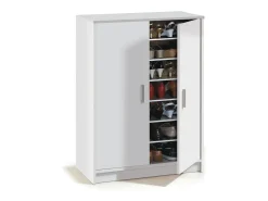 Armário para sapatos Basic de 2 portas e 6 prateleiras de armazenamento - Branco - L101 cm