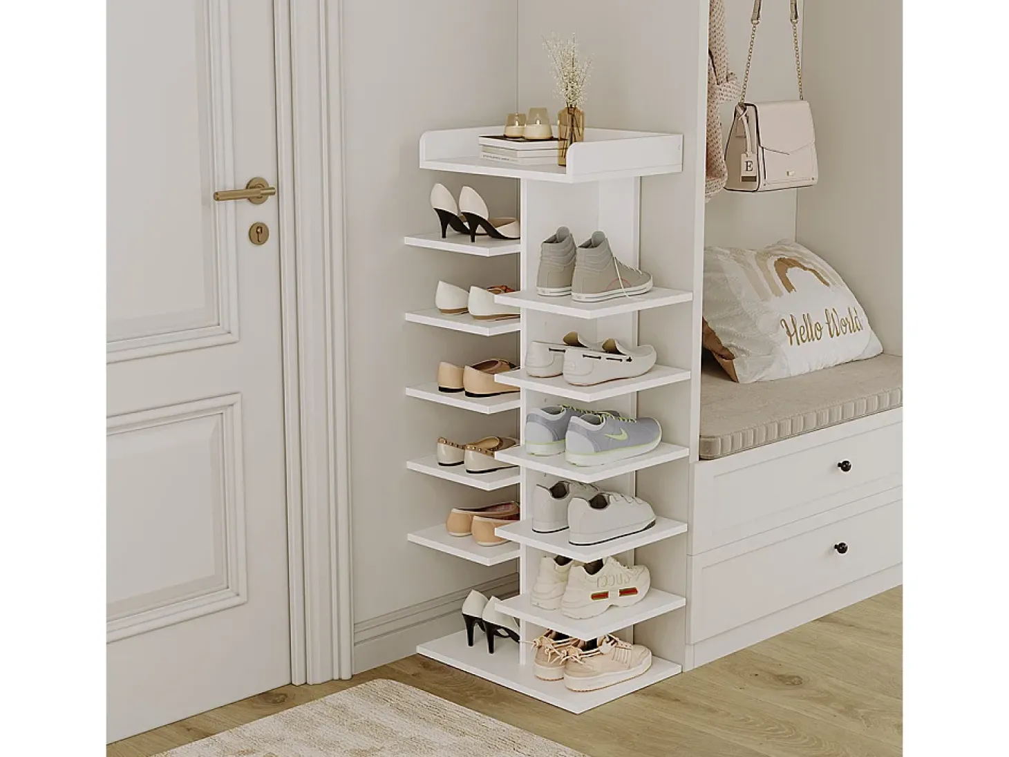 Armário para sapatos branco 45x30x114 stepy