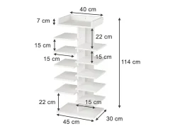 Armário para sapatos branco 45x30x114 stepy