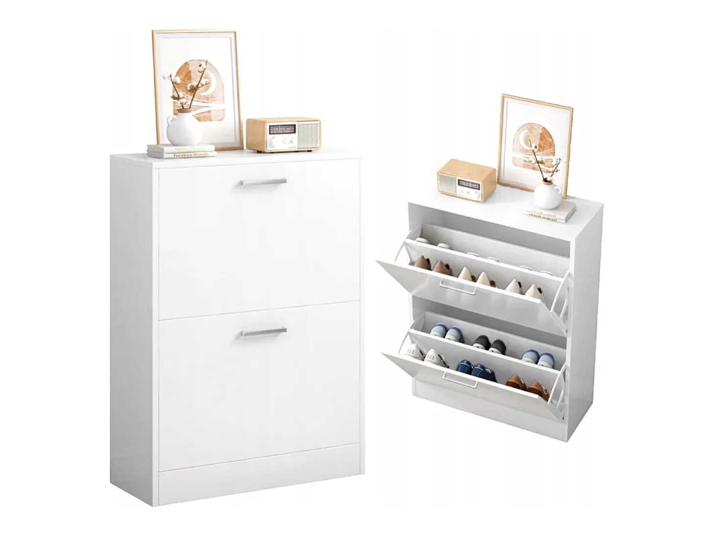 Armário para sapatos branco guarda-roupa estante para sapatos cómoda loft moderna 60 cm