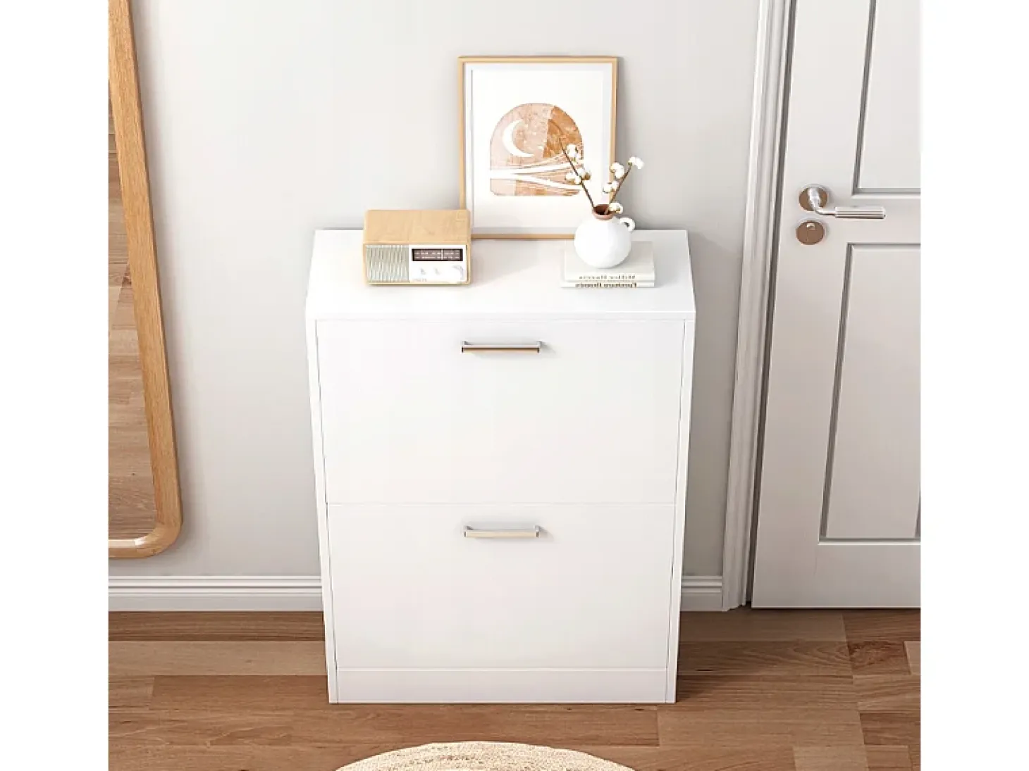 Armário para sapatos branco guarda-roupa estante para sapatos cómoda loft moderna 60 cm