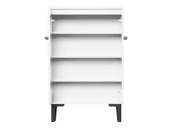 Armário para sapatos branco com 2 portas - prateleiras ajustáveis 60 × 34,5 x 95 cm