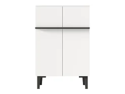 Armário para sapatos branco com 2 portas - prateleiras ajustáveis ​​​​60 × 34,5 x 95 cm