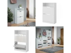 Armário para sapatos branco 59x22x89.5 luca