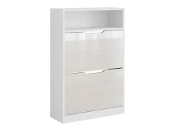 Armário para sapatos branco/branco brilhante 59x22x89.5 luca
