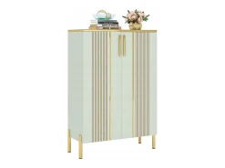 Armário para sapatos com 2 portas, 70 x 35 x 100 cm, com 6 níveis e prateleiras reguláveis, para 22 pares de sapatos
