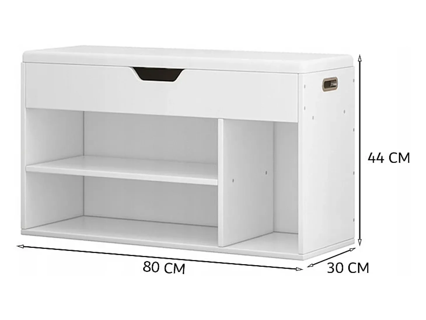 ARMÁRIO PARA SAPATOS COM ASSENTO DE MADEIRA ARMAZÉM 3 PRATELEIRAS ABRIR BRANCO 80 CM