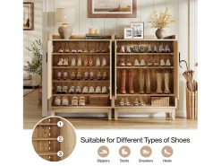Armário para Sapatos com Portas, Armário de Armazenamento para Sapatos de Entrada para 20 Pares, Organizador de Sapatos no Estilo Rural