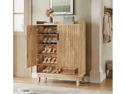 Armário para Sapatos com Portas, Armário de Armazenamento para Sapatos de Entrada para 20 Pares, Organizador de Sapatos no Estilo Rural
