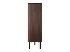 Armário para sapatos com quatro portas, espaço para guardar brinquedos para animais de estimação, cor nogueira