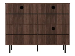 Armário para sapatos com quatro portas, espaço para guardar brinquedos para animais de estimação, cor nogueira