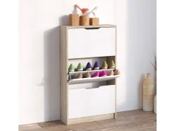 Armário para sapatos sonoma/branco 59x22x105 luca