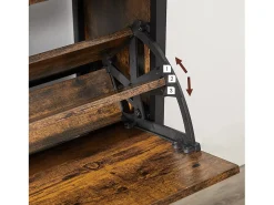 Armário para sapatos 98,3x30x95 cm preto vintage castanho