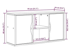 Armário para TV ODDA 79x24x40 cm Madeira maciça de pinho
